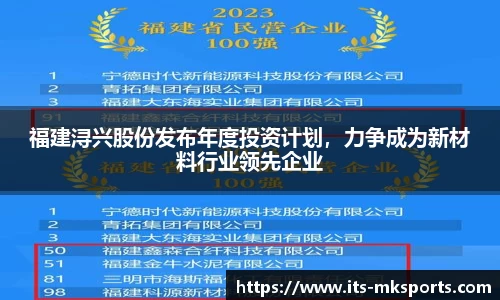 福建浔兴股份发布年度投资计划，力争成为新材料行业领先企业